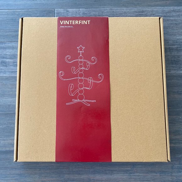 NEW - VINTERFINT Decoration Christmas Tree  Shaped Wood Pine/Steel white 20"X23" - Picture 1 of 5